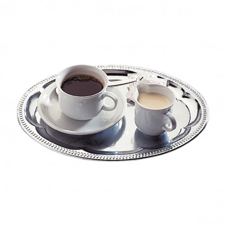 PLATEAU A CAFE CHROME OVALE 300X220MM
