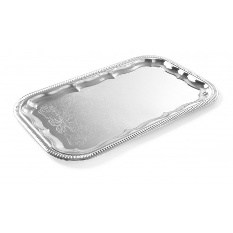 PLATEAU DE RECEPTION RECTANGULAIRE CHROME 530X325MM