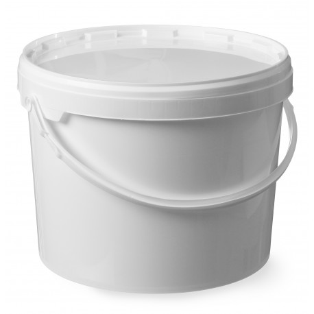 SEAU AVEC COUVERCLE 11.5 LTR PLASTIQUE BLANC