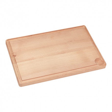 PLANCHE EN HETRE 40 X 30CM AVEC RIGOLE LP HORECA MATERIEL HORECA EQUIPEMENT DE CUISINE PROFESSIONELLE 