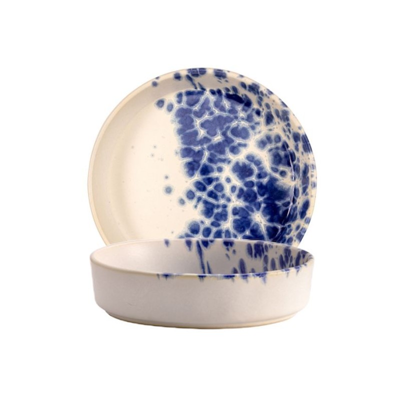 COUPELLE 18CM BORD DE 4CM BLANC BLEU PHOBOS