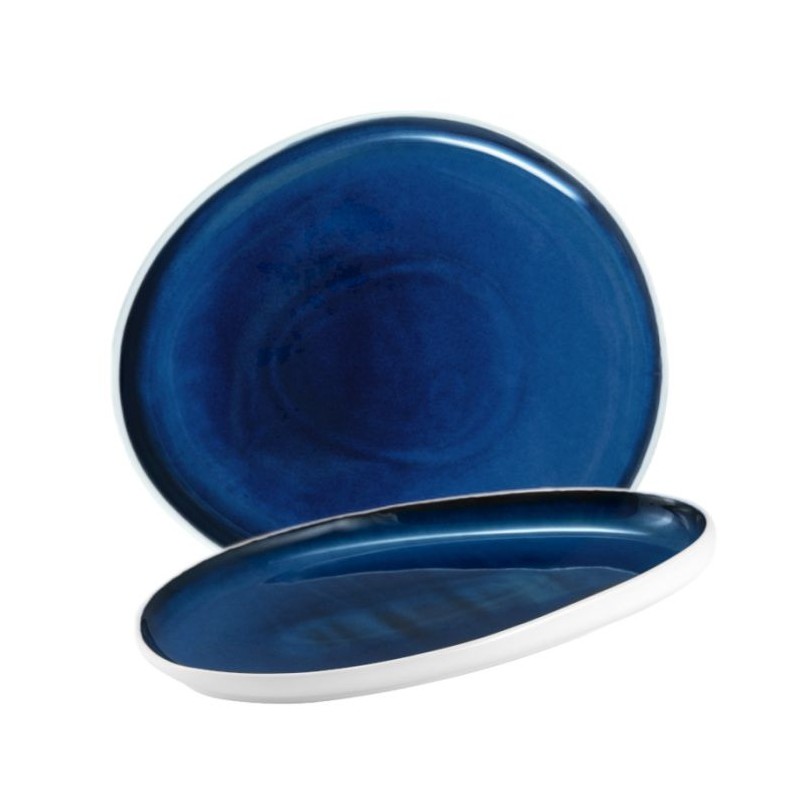 ASSIETTE OBLIQUE 26 X 23CM BLEU ABYSSOS