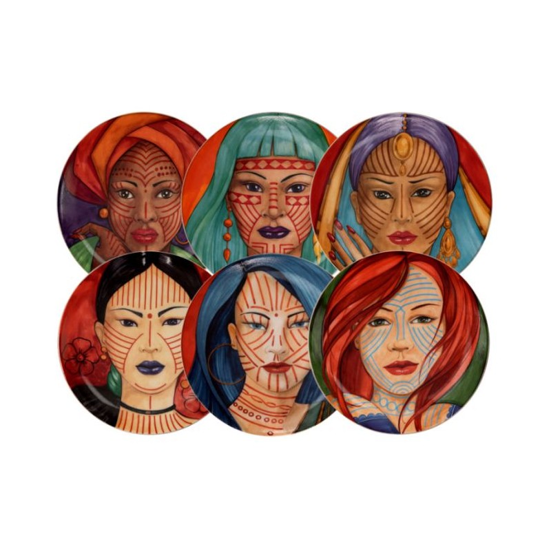 LOT DE 6 ASSIETTES A PAIN DIFFERENTES DECOR FEMME LECOQ
