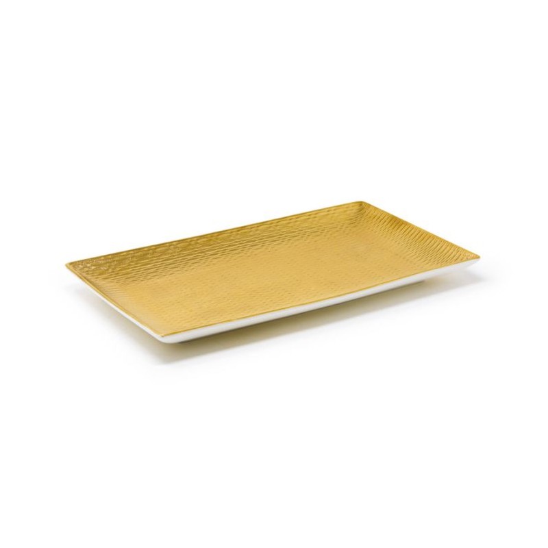 ASSIETTE RECTANGLE OR 345 X 19.5CM LECOQ