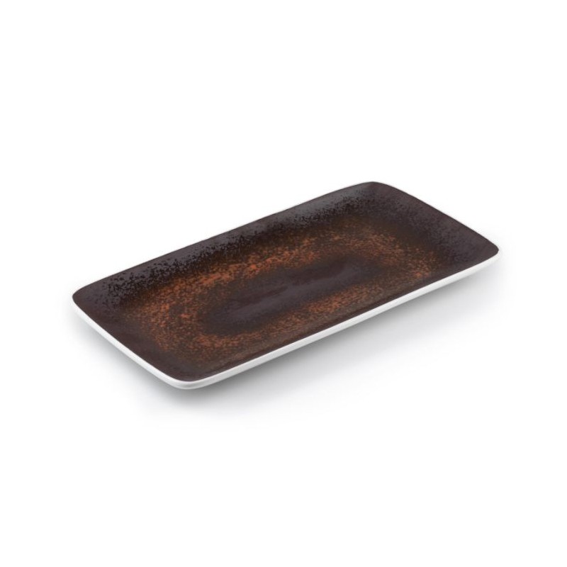 ASSIETTE RECTANGLE 29.5CM X 16CM BRUN CHOCOLAT LECOQ