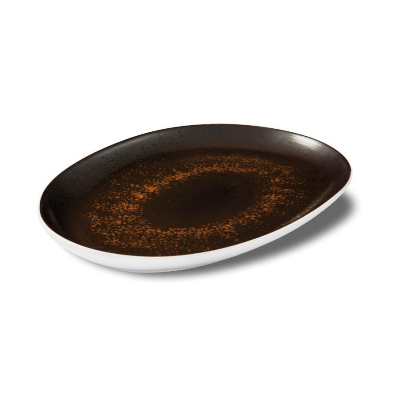 ASSIETTE OVAL  PLATE 30 X 26CM  CHOCOLAT LECOQ