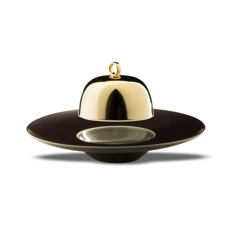 CLOCHE EN PORCELAINE GOLD 13.5 x H9.5CM LECOQ