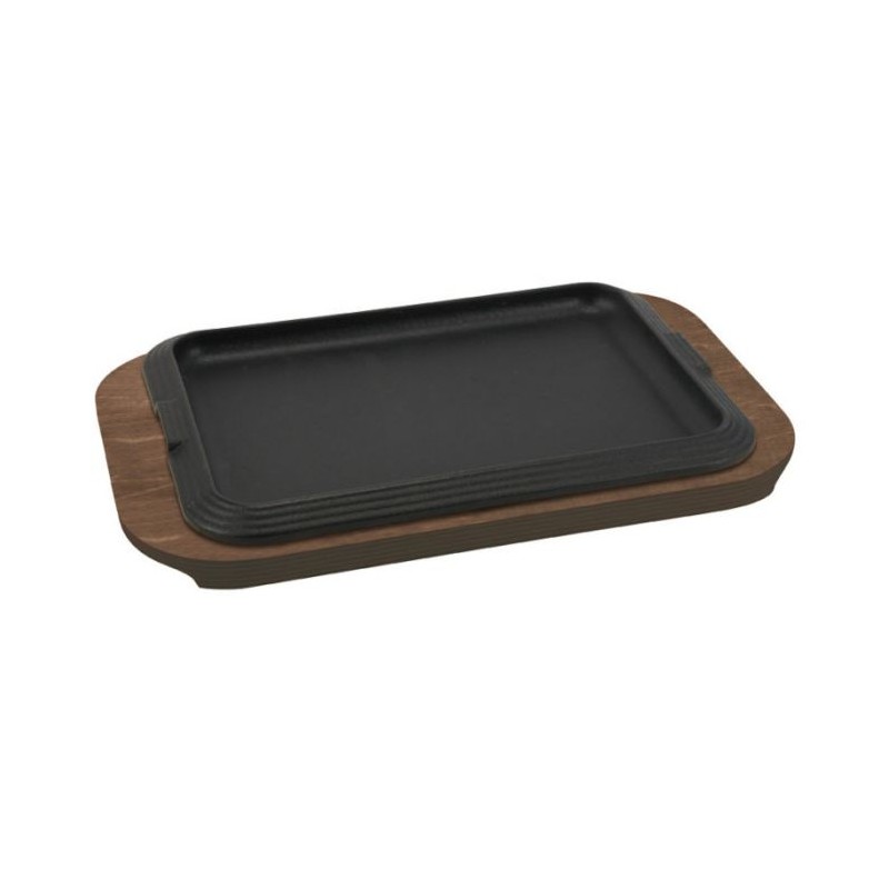 PLAQUE EN FONTE RECTANGLE 30 X 22CM + PLANCHE BOIS ILSA