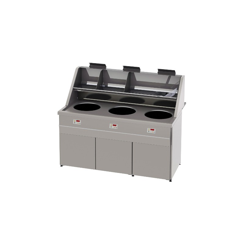 FRITEUSE 3 CUVES RONDES + ASPIRATION SANTANA SOFINOR