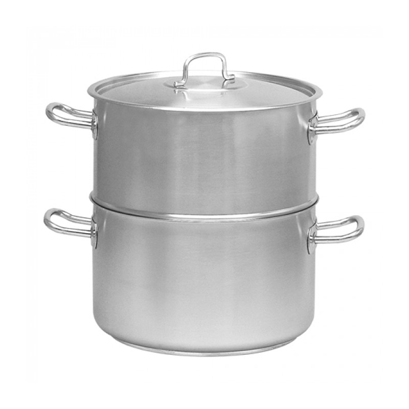 CUIT VAPEUR 3 PIECES MARMITE 28 + PANIER + COUVERCLE