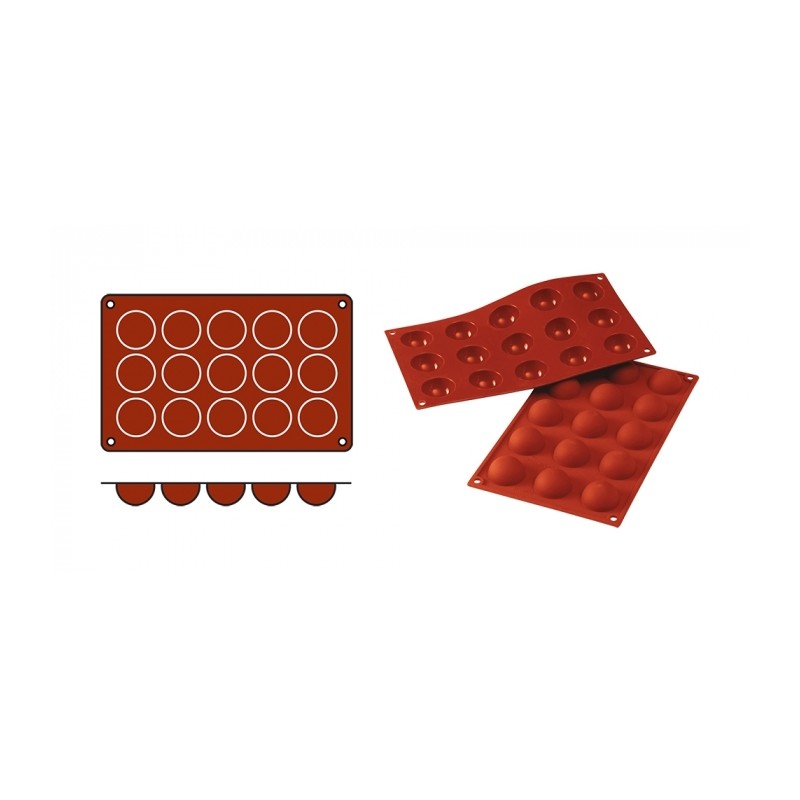 MOULE SILICONE 15 PETITES DEMI-SPHERES