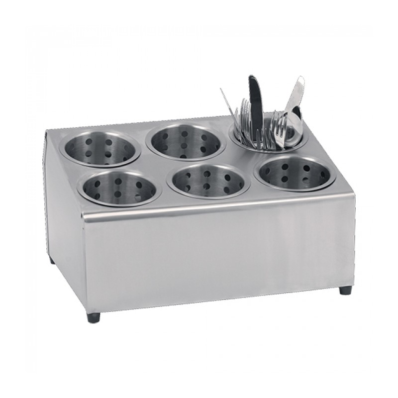 DISTRIBUTEUR COUVERTS INOX + 6 BACS RONDS