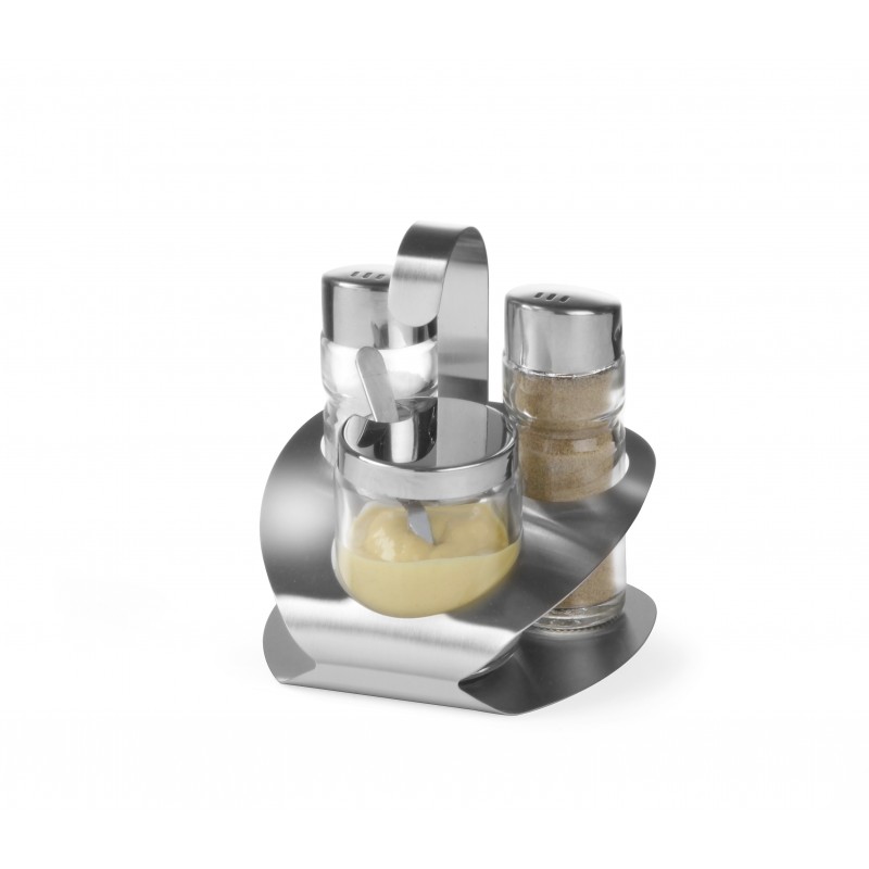 MENAGERE SEL POIVRE + POT AVEC CUILLERE