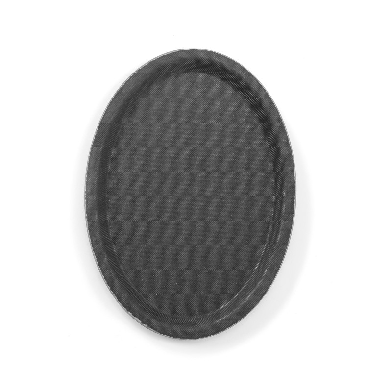 PLATEAU CAFE30 NOIR OVAL ANTI DERAP 210 X 290MM