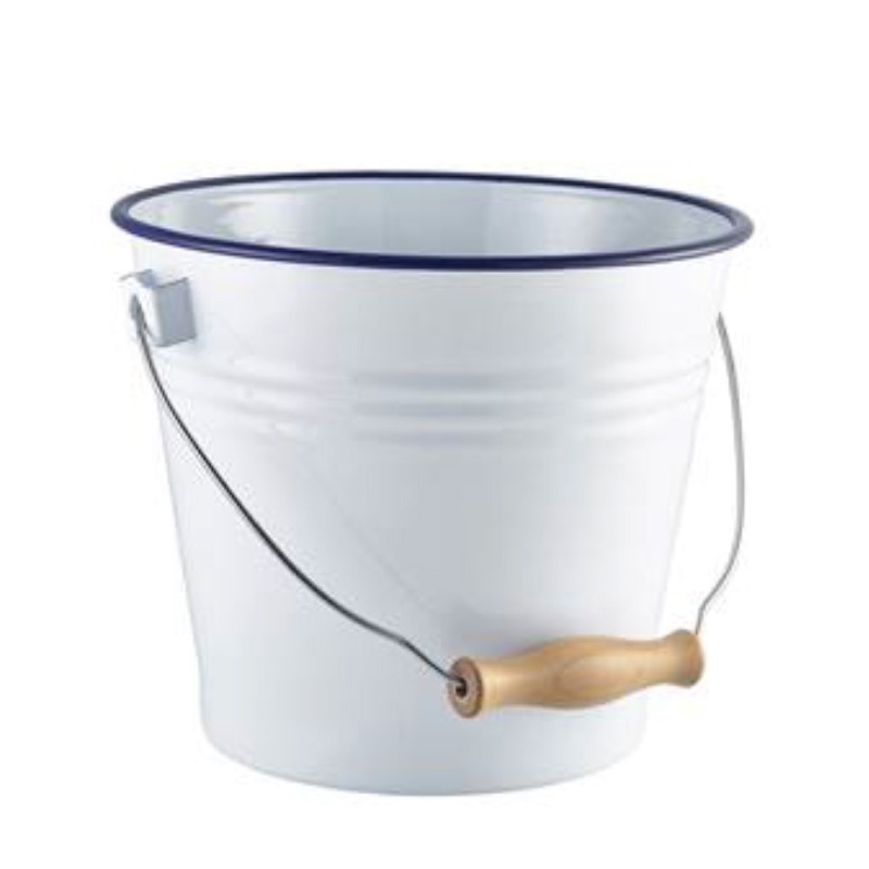 Seau avec anse Emaillé BLANC