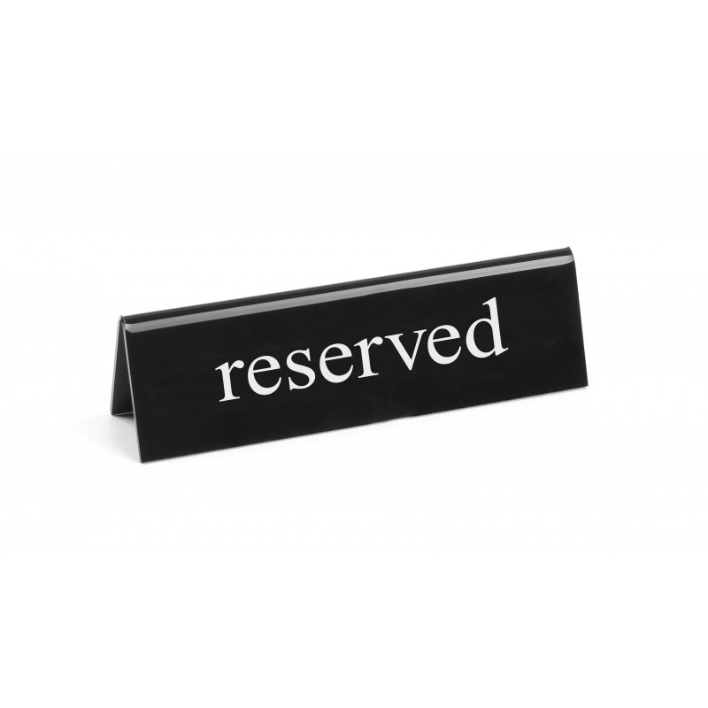 PLAQUETTE RESERVED NOIR ET BLANC