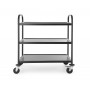 CHARIOT DE SERVICE 3 NIVEAUX NOIR MAT MODELE A MONTER