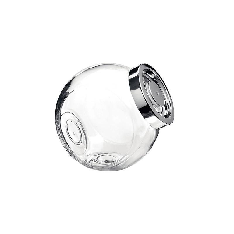BOCAL A BONBONS AVEC COUVERCLE EN PLASTIQUE ARGENT