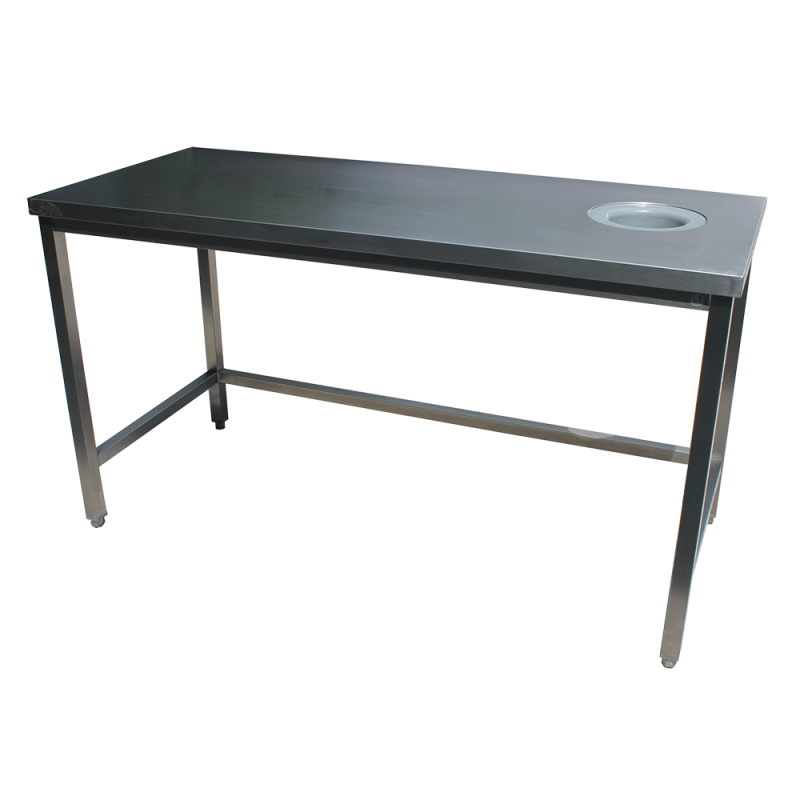 TABLE DE TRAVAIL INOX SANS SOUS TABLETTE + VIDE ORDURE