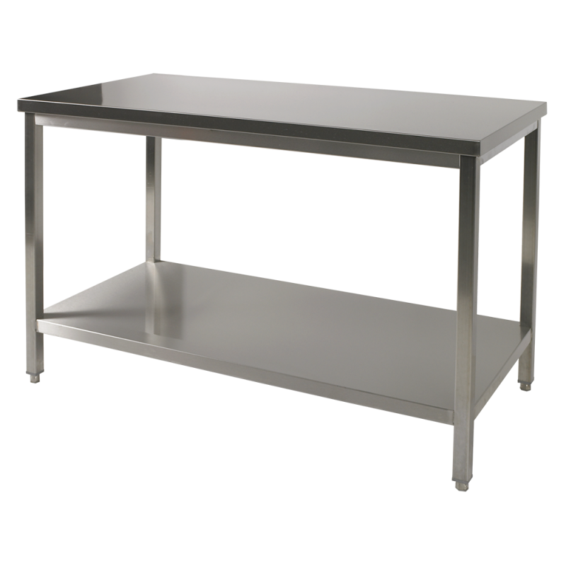 TABLE DE TRAVAIL INOX AVEC 1 SOUS-TABLETTE 500x700x900H