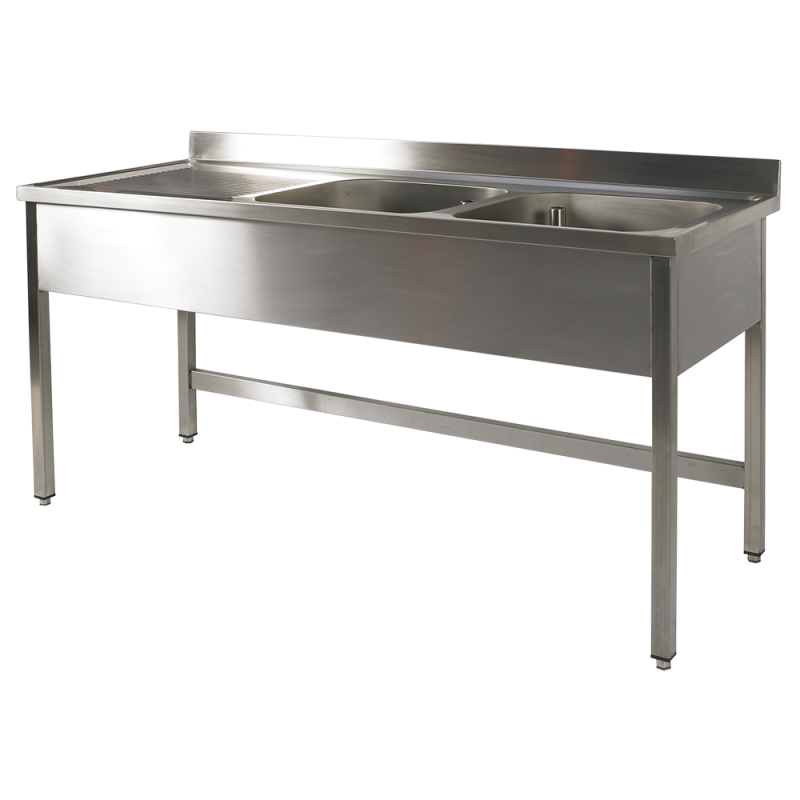 PLONGE 2 CUVES + 1 EG. DROITE 2000 x 700 x 900HMM