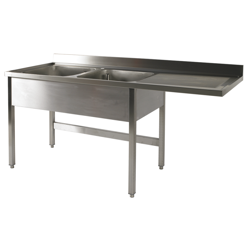 PLONGE 2 CUVES + 1 EG. DROITE + ESPACE LV 1600 x 700 x 900HMM