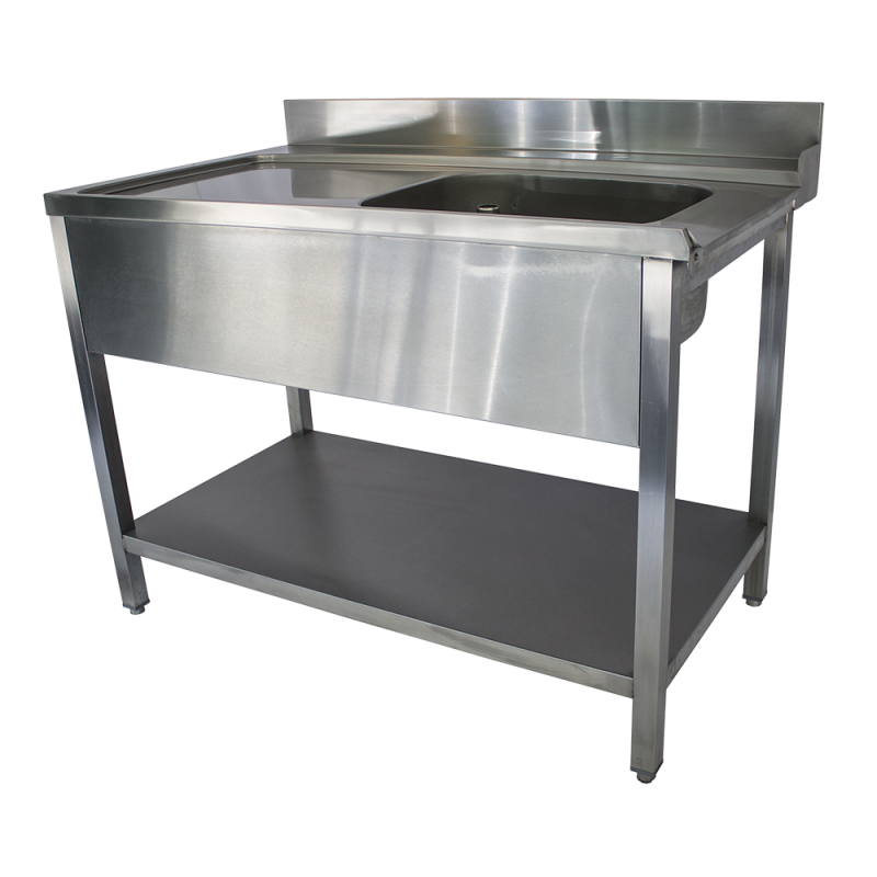 TABLE D'ENTREE LAVE VAISSELLE 1600x700 AVEC SOUS TABLETTE ACCROCHE A DROITE DU LV