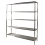 RAYONNAGE INOX 5 NIVEAUX PLEINS RENFORCES