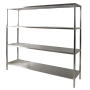 RAYONNAGE INOX 4 NIVEAUX PLEINS RENFORCES