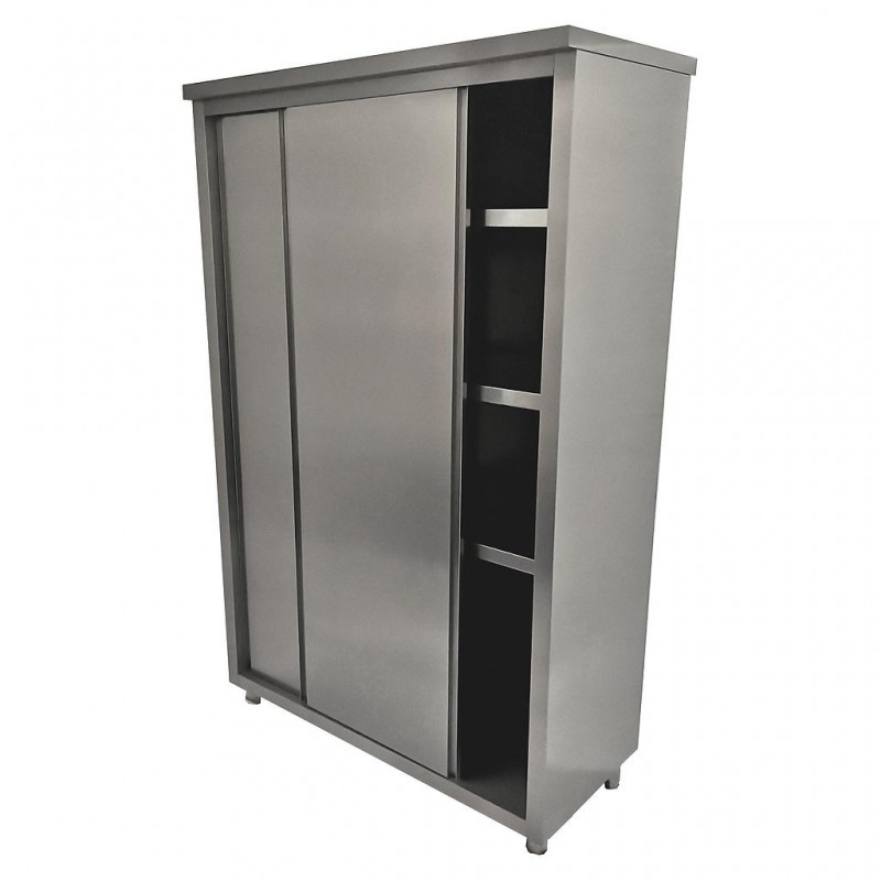 ARMOIRE HAUTE INOX A PORTES COULISSANTES
