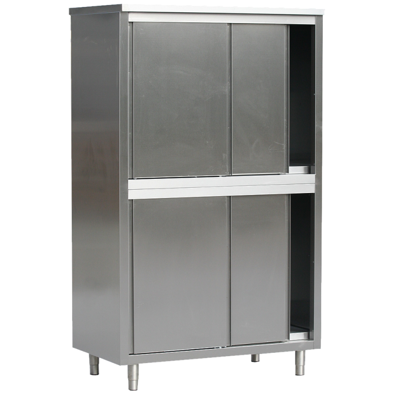 ARMOIRE HAUTE INOX RENFORCEES A PORTES COULISSANTES