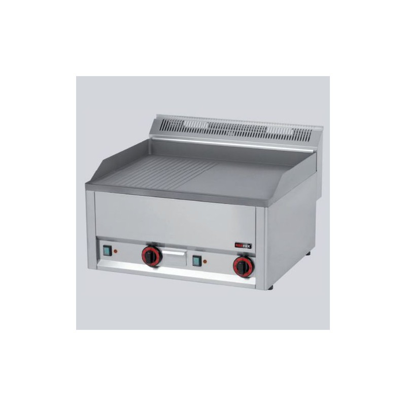 GRILL DOUBLE 1/2 LISSE 1/2 RAINURE EN FONTE GAZ