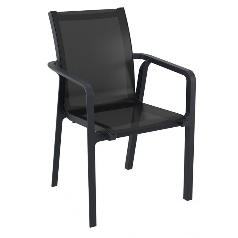 CHAISE NOIR AVEC ACCOUDOIR PACIFIQUE