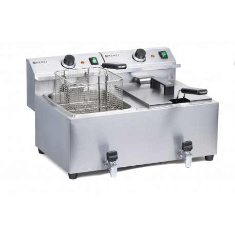 FRITEUSE ELECTRIQUE A POSER 2 X 8 LITRES + ROBINETS